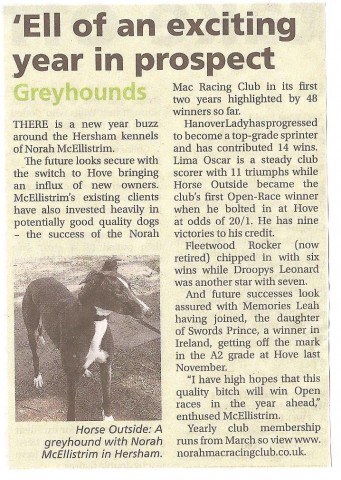 'ell of an exciting year for club greyhounds' - 2012