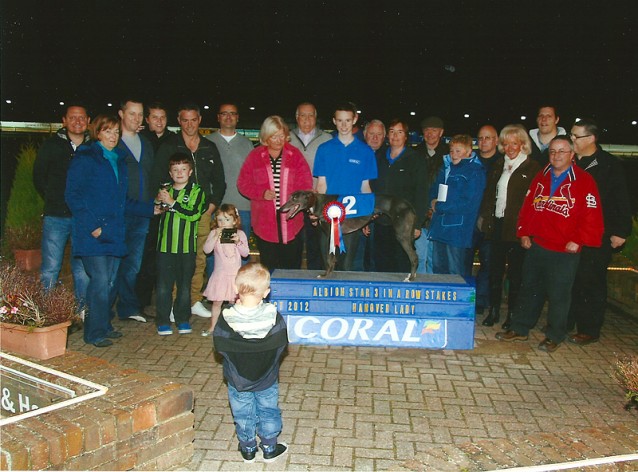 Wendy (Hanover Lady) enjoying another moment of glory whilst being admired by a throng of thrilled NorahMac Club members